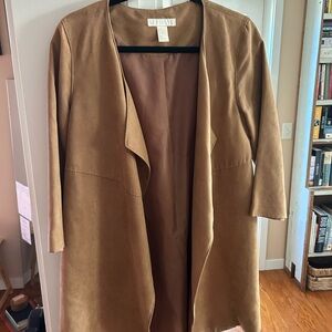 H&M Women's Brown Open Front Trench Coat